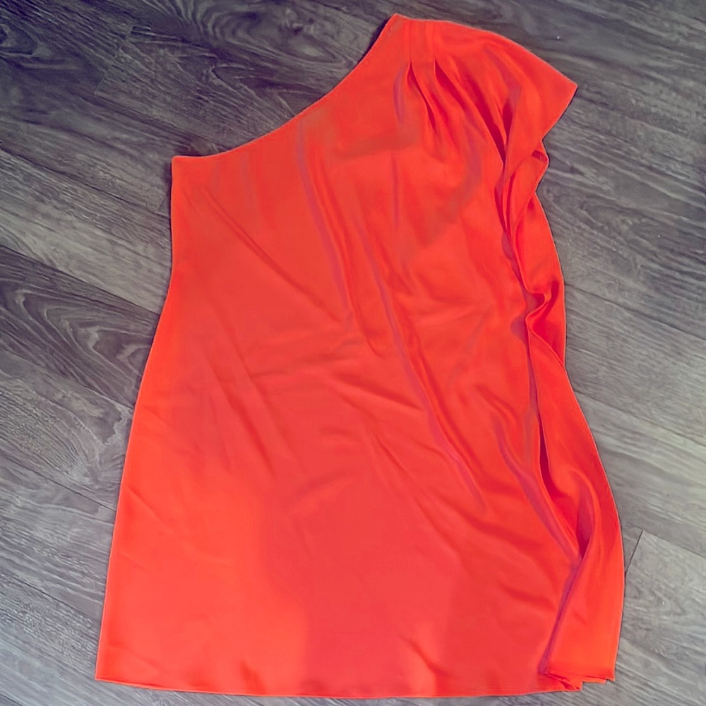 NWOT Beautiful Coral Central Park West One Shoulder Dress